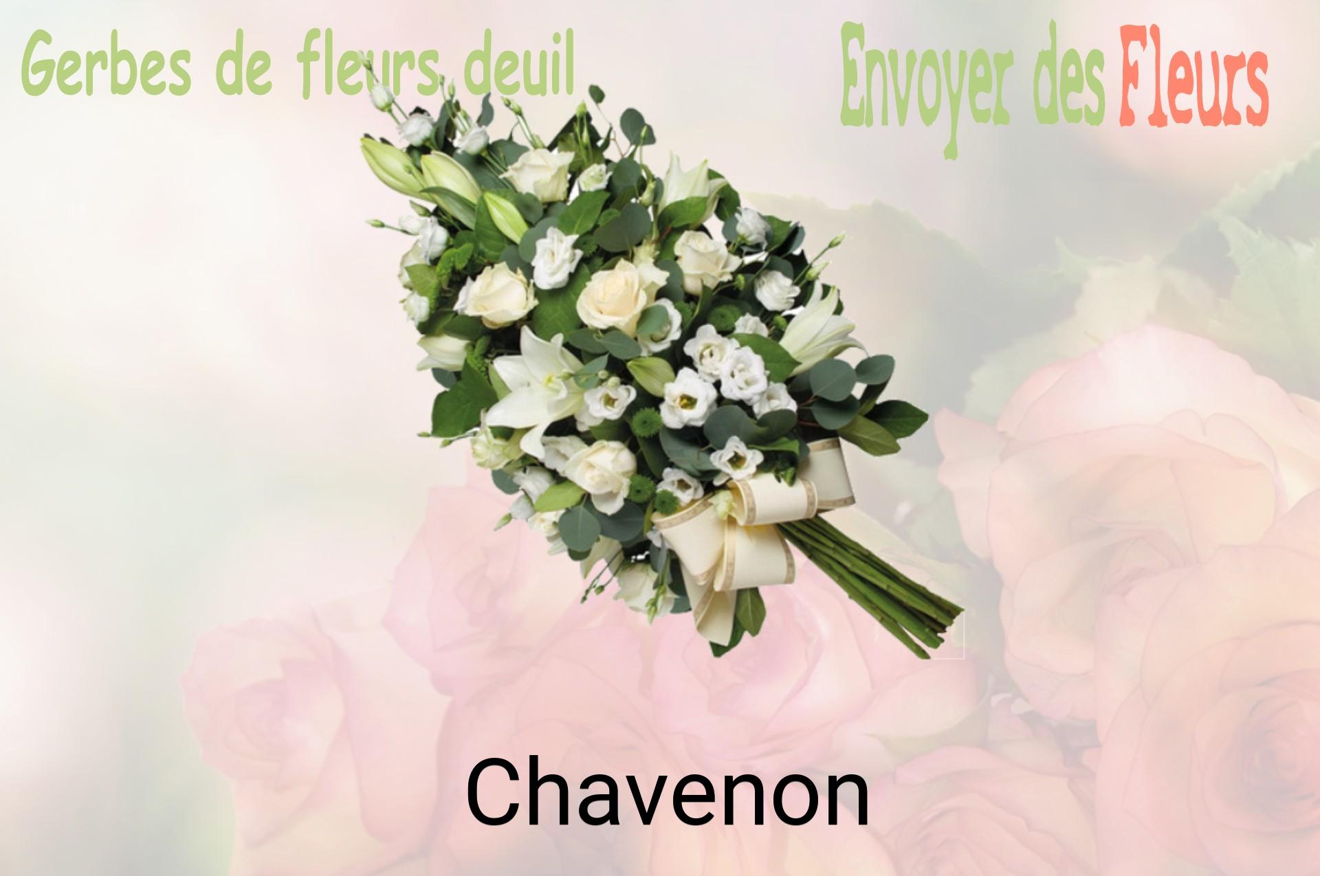 Gerbe de fleurs de deuil livrée à Chavenon